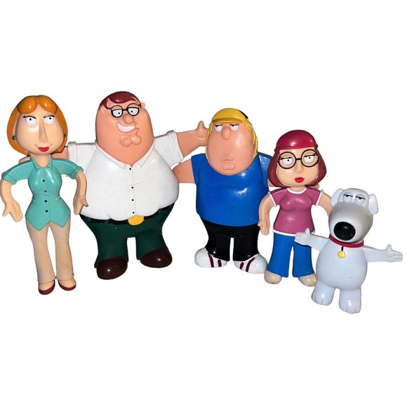 2004 Croce Family Guy Bendable Figures Set Peter Lois Chris Meg Brian - Picture 1 of 2